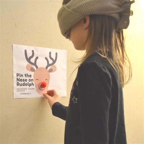 Pin The Nose On Rudolph Unplugged Coding Game For Kids
