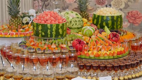 Different Fresh Fruits On Wedding Buffet Table Fruits And Berries