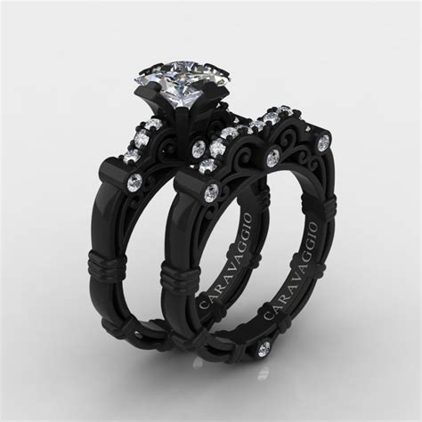 Originally developed as a more affordable alternative to platinum, white gold is simply yellow gold with alloys added to produce the white gold. Art Masters Caravaggio 14K Black Gold 1.25 Ct Princess ...