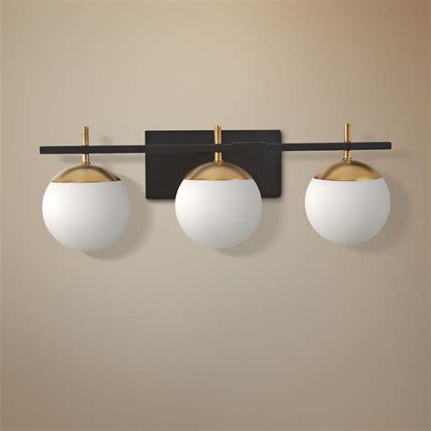 Wall fixtures └ lighting & fans └ home & garden all categories food & drinks antiques art baby books, magazines business cameras cars, bikes, boats clothing, shoes & accessories coins collectables computers/tablets & networking. Bathroom Lighting | George Kovacs Alluria 24"W Black and ...