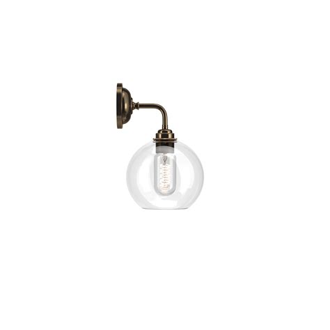 Contemporary Wall Light With Clear Hereford Glass Globe Shade | Contemporary wall lights, Globe ...