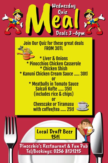 Meal Deal Menu Specials Template Postermywall