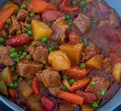 Pork Afritada Filipino Pork Stew Delishably