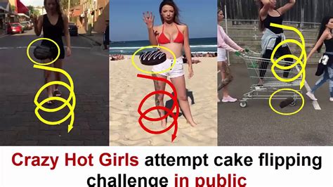 Crazy Hot Girls Attempt Cake Flipping Challenge In Public YouTube