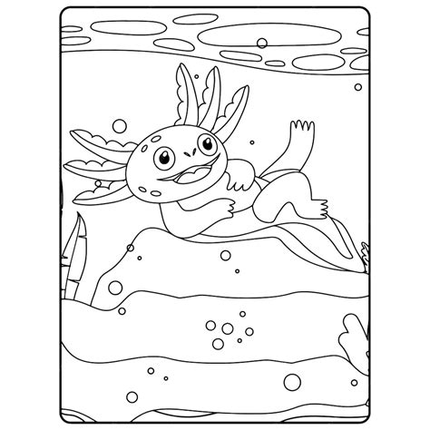 Coloriages Axolotl Pour Les Enfants Vecteur Premium