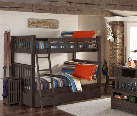 Highlands Harper Espresso Full Over Full Bunk Bed With Trundle From Ne