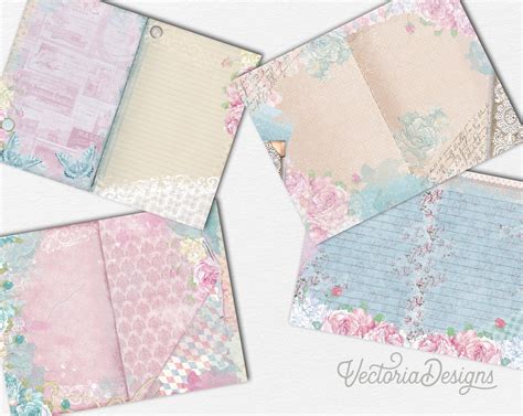 Shabby Elegant Journal Kit Printable Journal Kit Digital Junk Journal