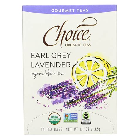 Choice Organic Gourmet Black Tea Earl Grey Lavender Case Of 6 16