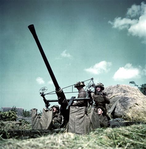 World War Ii In Color Canadian Anti Aircraft Gun Crew At Normandy