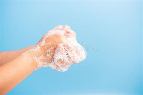 Woman Washing Hands With Soap Have Foam Stock Image Image Of Finger