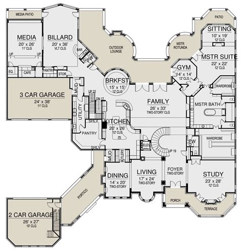 House Plan 5445 00422 Luxury Plan 15658 Square Feet 6 Bedrooms 8