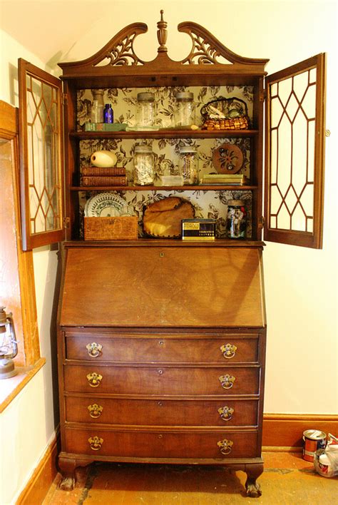 Maddox vintage mahogany secretary desk hutch bookcase on. Freebie vintage secretary desk with hutch. | Hometalk