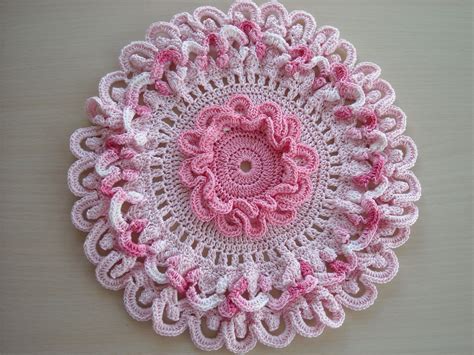 Ruffles In Pink Crochet Doily Crochet Doilies Christmas Crochet