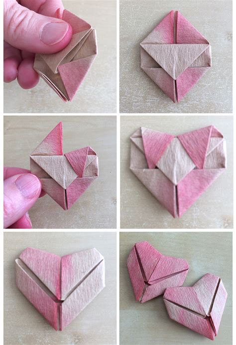Ombre Origami Hearts For Valentines Day