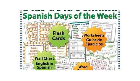spanish worksheets days of the week
