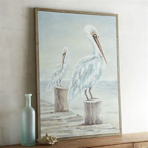 Pier 1 Imports Pelicans Art Nature Canvas Painting Sea Wall Art