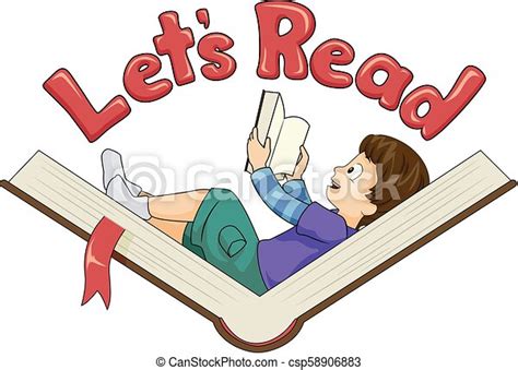 Kid Boy Book Lets Read Illustration Illustration Of A Kid Boy Reading