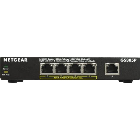 Netgear Gs305p 100nas 5 Port Gigabit Ethernet Soho Unmanaged Switch