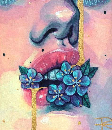 Flowers In Mouth Painting By Roselin Estephanía Saatchi Art