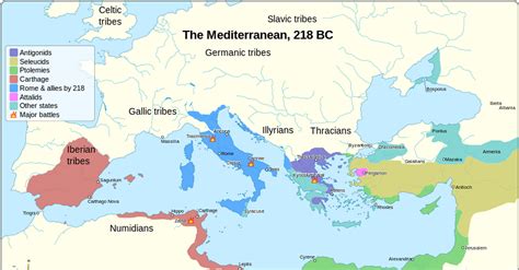Empires Of The Mediterranean 218 Bce Illustration World History