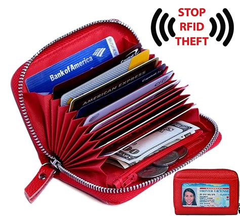 Women S Genuine Leather Credit Card Holder RFID Secure Spacious Cute