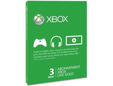 Carte Abonnement Microsoft Abonnement Xbox Live Gold 3 Mois Pas Cher
