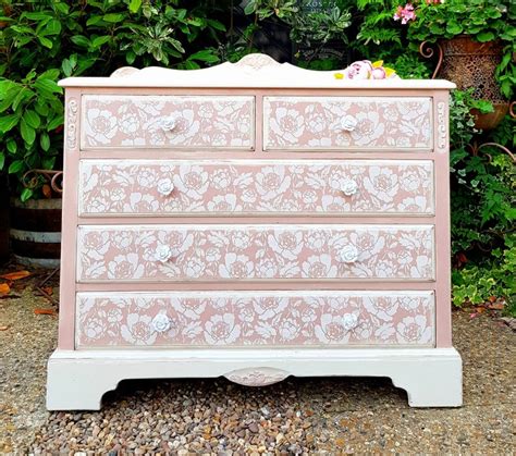 Shabby Chic Wall And Furniture Stencil Peony Flower Ornamental Etsy Uk