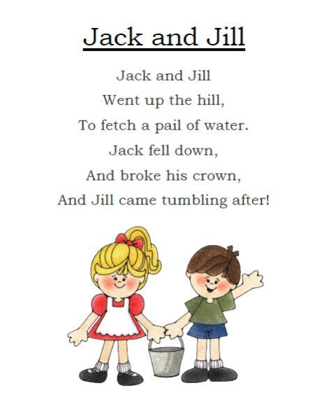 15 Best Jack And Jill Images Jack Jill Nursery Rhymes Rhyming