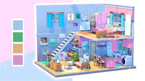 Tiny Loft 💕 Dollhouse Challenge │the Sims 4│cc│speed Build Youtube
