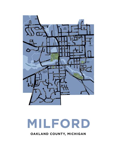 Milford Michigan Map Print Jelly Brothers