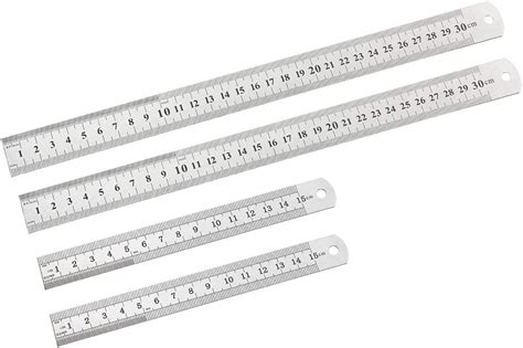 Uxcell Straight Ruler 150mm 6 Inch 300mm 12 Inch Metric Stainless Steel