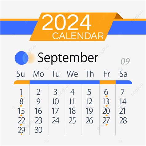 Gambar Kalender 2024 Bulan September Garis Sederhana Dua Ribu Dua