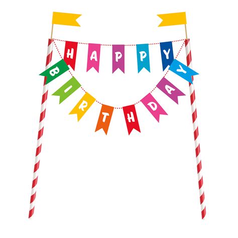 Papstar wimpelkette, folie 4 m rot, gelb, rot wetterfest 19268. Birthday Bunting Cake Topper