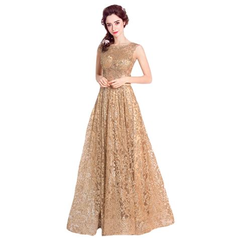 Buy Luxury Gold Evening Dress Brilliant Sleeveless