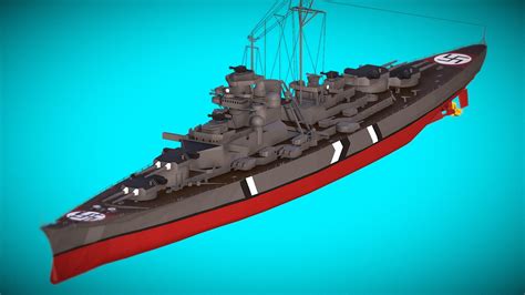 Bismarck Battleship 3d Model Bismarck Battleship Battleship 3d Model