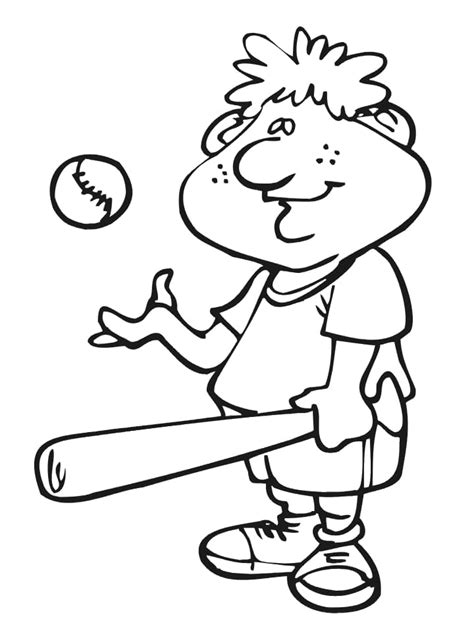 A Boy Playing Baseball Coloring Page Download Print Or Color Online