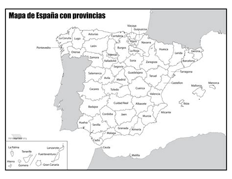 Mapa España Para Colorear