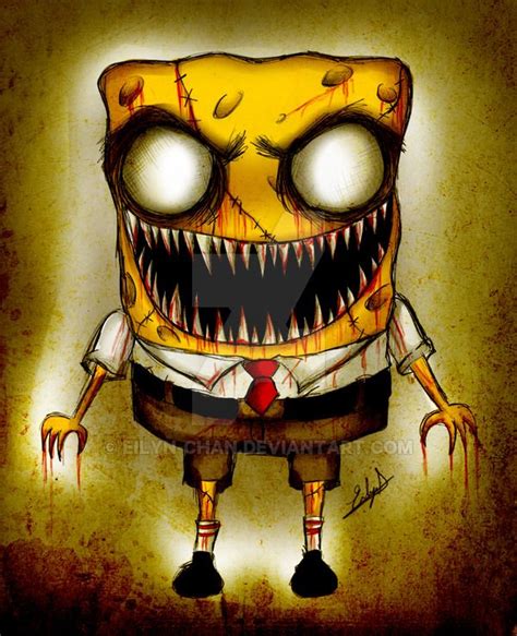 Zombie Spongebob Zombie Cartoon Creepy Drawings Creepy Art