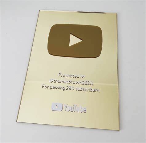 Gold Youtube Play Button Award Plaque To Reality