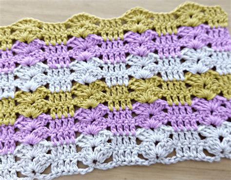 Como Tejer Una Puntada De Crochet Fácil Con Abanicos Blog — Handwork Diy