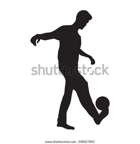 Man Holding Ball On Leg Silhouette Stock Vector Royalty Free
