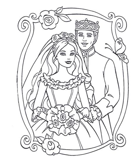 Barbie Wedding Coloring Pages Print Wedding Coloring