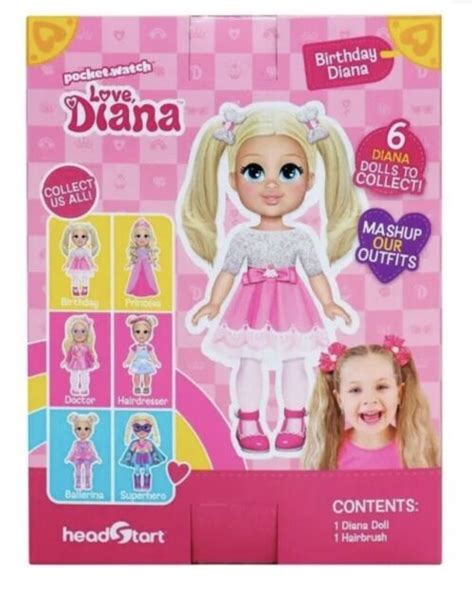 Love Diana Mashups Birthday 6 Doll And Brush Pocketwatch Christmas Toy