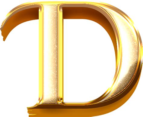 3d Gold Effect Letter D 21054557 Png