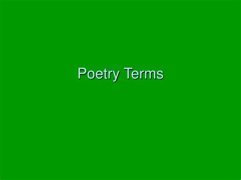 Ppt Poetry Terms Powerpoint Presentation Free Download Id 4289778