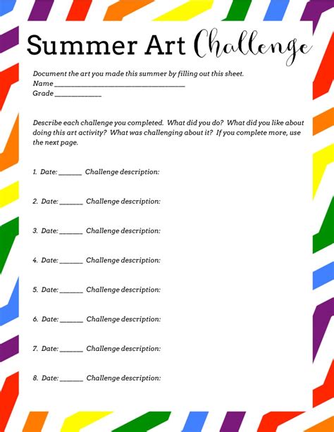 Summer Art Challenge Art Is Basic An Elementary Art Blog
