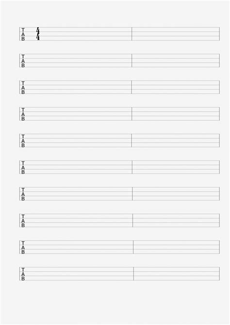 Blank Guitar Ukulele And Bass Sheet Music For Hand Writing Guitar Tab