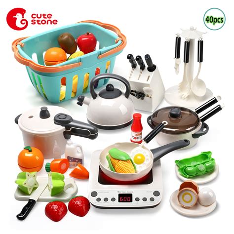 40pcs Cookware Kitchen Cooking Set Pots And Pans Toy For Kids Girls Play