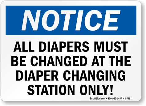 Change Diaper In Changing Station Only Sign Sku S 7791