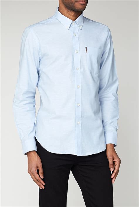 Ben Sherman Sky Blue Long Sleeved Oxford Shirt Suit Direct